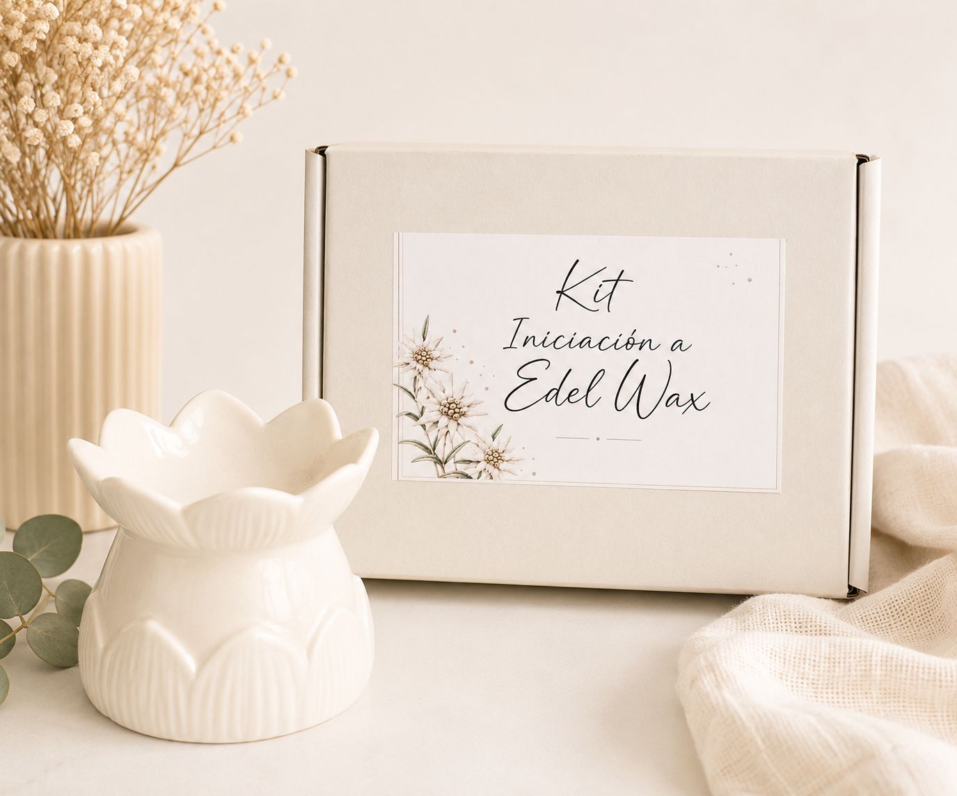 Kit iniciación Edel Wax con quemador Flor de Loto