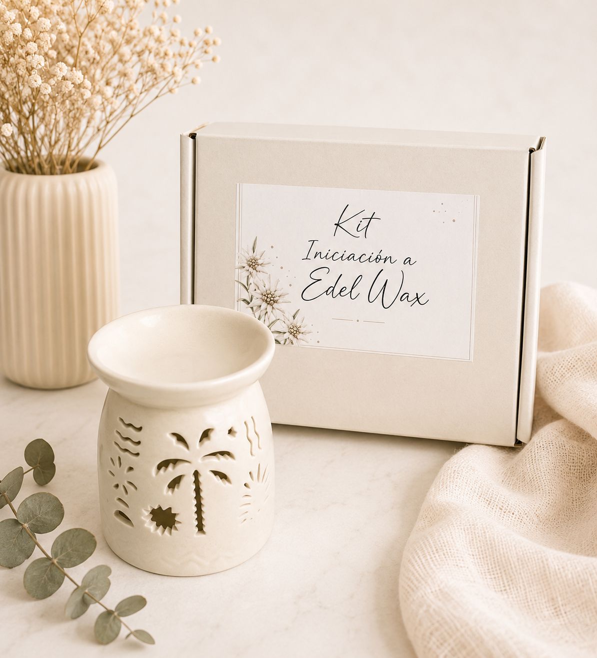Kit iniciación a Edel Wax con quemador palmera